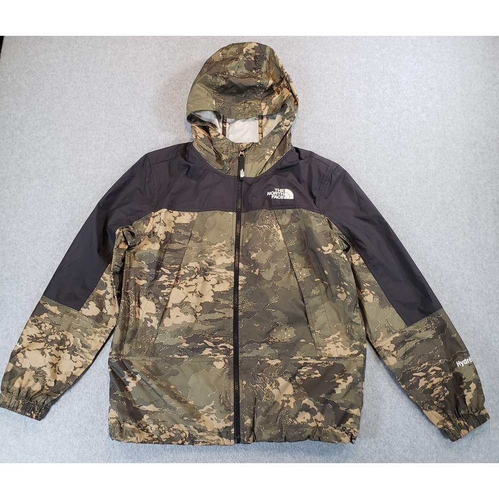 The North Face Hydrenaline Windbreaker Jacket Youth Black Camo Sz L Windwall